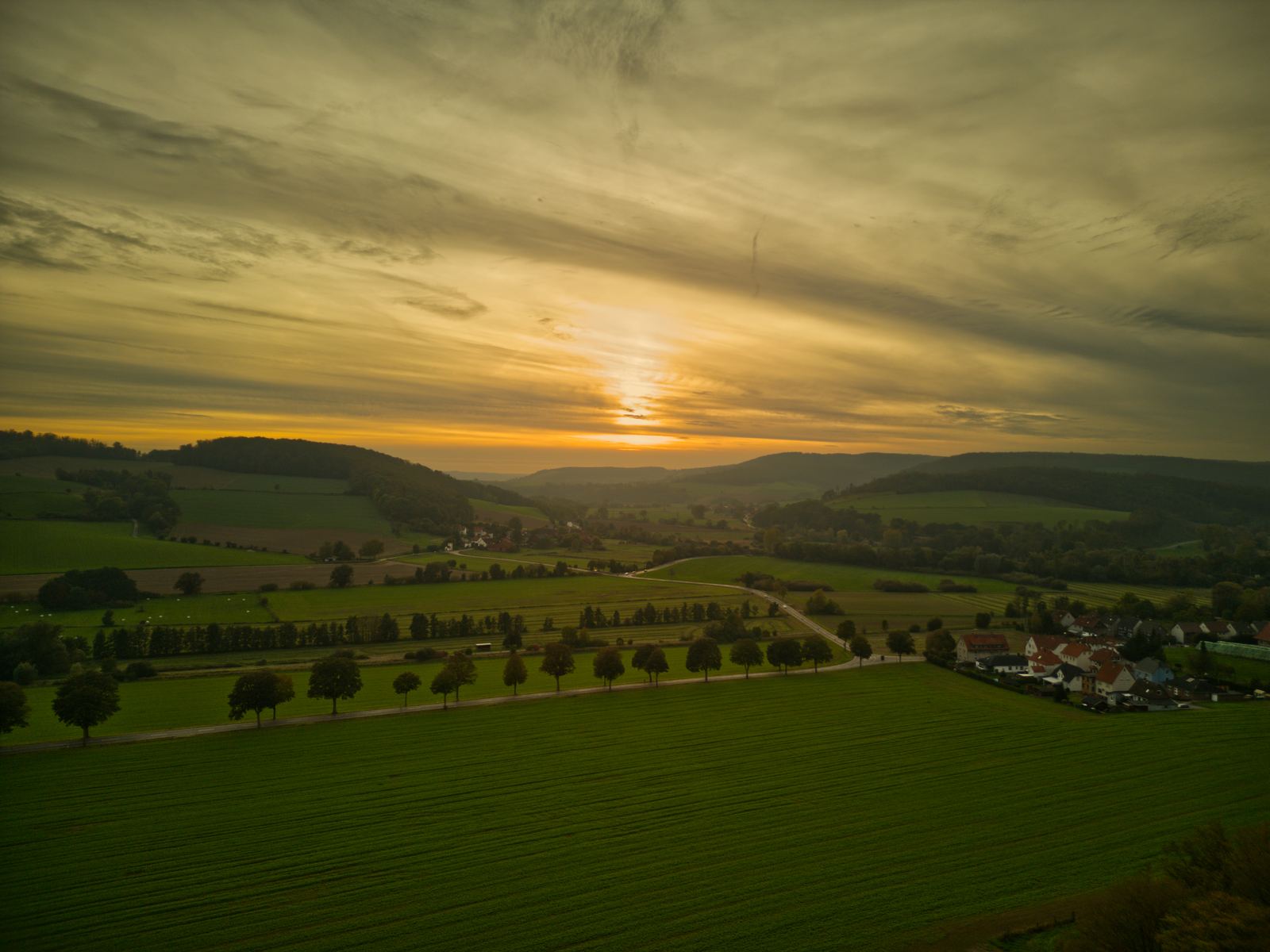Sonnenuntergang im Auetal